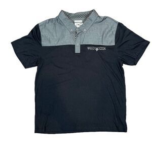 Marc Ecko Cut & Sew Short Sleeved Collared Shirt Black with Gray Size XL